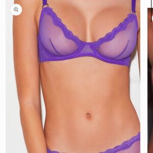 Fleur du Mal SHEER TULLE DEMI BRA Pansy Purple 34DD